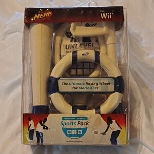 Nerf Wii Sports Pack Nintendo Wheel Tennis Golf Baseball, New In Package